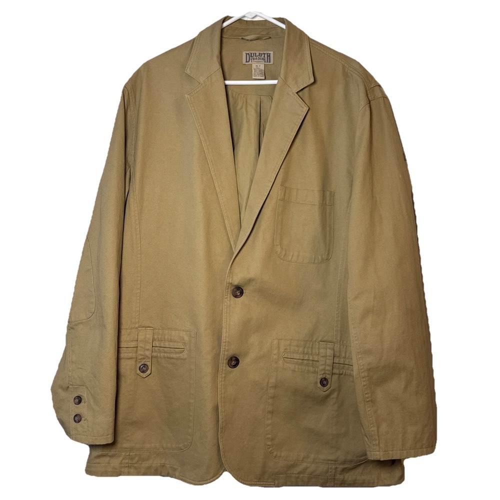 Duluth Trading Co XLT Tall Khaki Work Jacket Chore Coat Cotton Canvas Men's